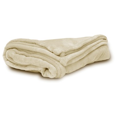 Ivory White Micro Fleece Throw Blanket