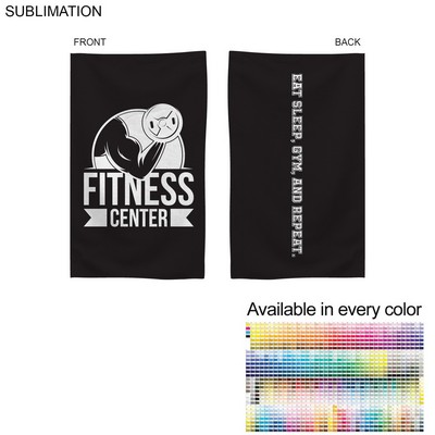 Gym, Workout towel in Microfiber Dri-lite Terry Towel, Sublimated Edge to Edge 2 sides (15"x25")