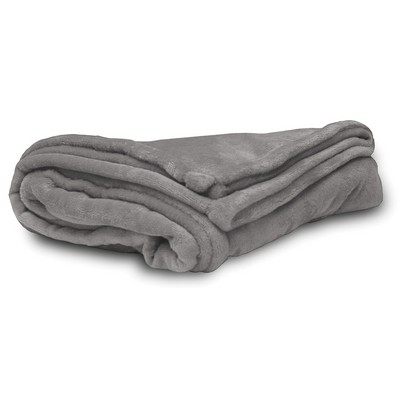 Grey Micro Fleece Throw Blanket