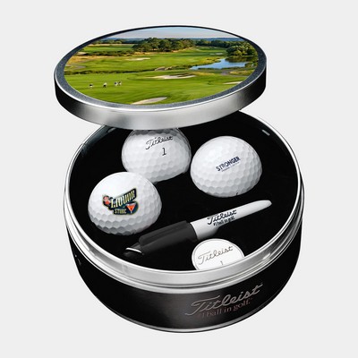 Titleist® Custom Golf Ball Commemorative Tin Gift Set